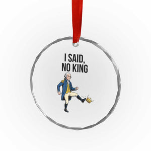 George Washington Kicking Crown Crystal Glass Ornament Funny No Kings Meme Gift TS12 Print Your Wear