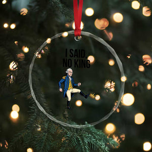 George Washington Kicking Crown Crystal Glass Ornament Funny No Kings Meme Gift TS12 Print Your Wear