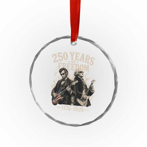 George Washington Lincoln Playing Guitar USA 250th Anniversary Crystal Glass Ornament 250 Years Of Freedom 1776 2026 TS11 Print Your Wear