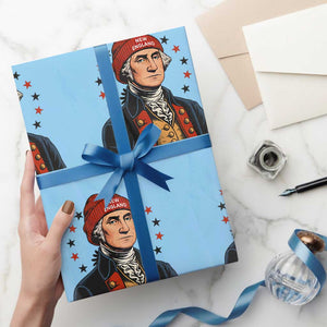 George Washington NE Football Fan Wrapping Paper Roll Vintage Colonial Gift TS12 Light Blue Print Your Wear