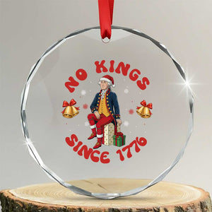 George Washington No Kings Since 1776 Crystal Glass Ornament Christmas Gift Idea TS12 Transparent Glass 3'' Circle Print Your Wear