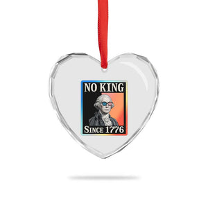 George Washington No Kings Since 1776 Heart Crystal Glass Ornament Funny Political Meme Gift TS12 Print Your Wear