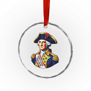 George Washington Patriotic History Graphic Crystal Glass Ornament Liberty Looks Good On Me 4th of July Founding Father Humor TS02 Print Your Wear