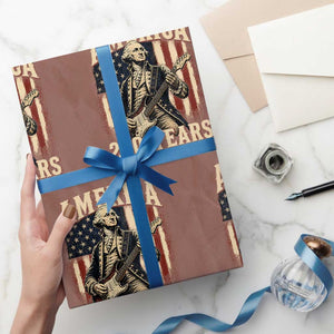 George Washington Playing Guitar 4th July US 250th Anniversary Wrapping Paper Roll
