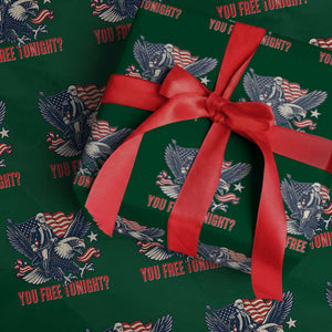 George Washington Rides Bald Eagle Wrapping Paper Roll You Free Tonight Patriotic 4th of July TS02 Green Print Your Wear