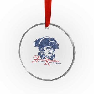 George Washington The American Revolution Crystal Glass Ornament Distressed Sketch Historic Patriotic Graphic