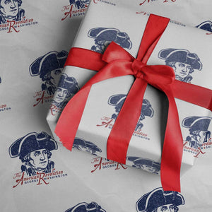 George Washington The American Revolution Wrapping Paper Roll Distressed Sketch Historic Patriotic Graphic