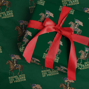 George Washington Wrapping Paper Roll Riding Into 250 Years Of Freedom TS12 Green Print Your Wear