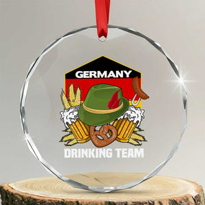 Germany Drinking Team Crystal Glass Ornament Germany Beer Festivals Oktoberfest Alpine hat Barley TS11 Transparent Glass 3'' Circle Print Your Wear