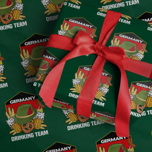 Germany Drinking Team Wrapping Paper Roll Germany Beer Festivals Oktoberfest Alpine hat Barley TS11 Green Print Your Wear