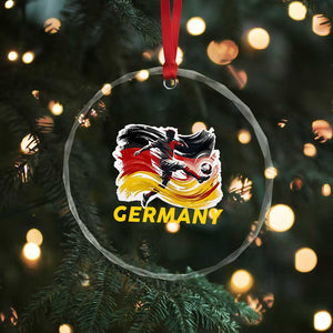 Germany Soccer Fan Crystal Glass Ornament German Football Flag Game Day Supporter