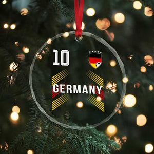 Germany Soccer Sports Graphic Number 10 Jersey Style Crystal Glass Ornament Proud German Football Fans Game Day Pride
