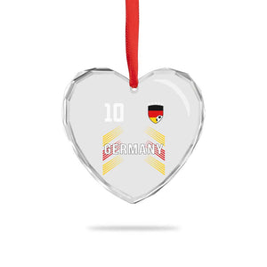 Germany Soccer Sports Graphic Number 10 Jersey Style Heart Crystal Glass Ornament Proud German Football Fans Game Day Pride TS02 Print Your Wear