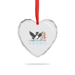 Get Ice Out Heart Crystal Glass Ornament Funny Minnesota Loon Chasing Trump Pig TS12 Print Your Wear
