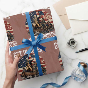 Get In Loser We Are Crossing The Delaware Wrapping Paper Roll Funny George Washington 4th Of July TS11 Mocha Print Your Wear