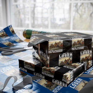 Get In Loser We Are Crossing The Delaware Wrapping Paper Roll Funny George Washington 4th Of July Artwork
