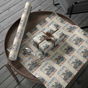 Get In Loser We're Crossing The Delaware Meme Wrapping Paper Roll Patriotic American History Independence Day
