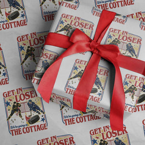 Get In Loser We’re Going To The Cottage Wrapping Paper Roll Hockey Romance LGBT Retro Summer Road Trip TS02 White Print Your Wear