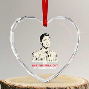 Get The F Out of Minneapolis Heart Crystal Glass Ornament Mayor Jacob Saying Civil Resistance TS02 Transparent Glass 3'' Heart Print Your Wear