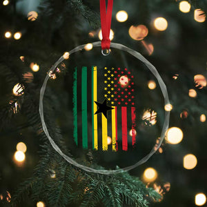 Ghana American Flag Crystal Glass Ornament Vintage Ghanaian Pride Heritage Graphic for Ghanaian Americans TS10 Print Your Wear