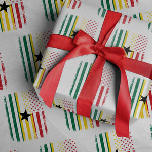 Ghana American Flag Wrapping Paper Roll Vintage Ghanaian Pride Heritage Graphic for Ghanaian Americans