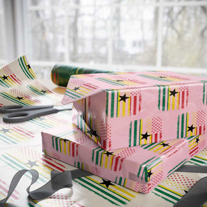 Ghana American Flag Wrapping Paper Roll Vintage Ghanaian Pride Heritage Graphic for Ghanaian Americans