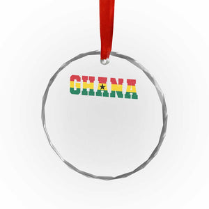 Ghana Flag Crystal Glass Ornament Varsity Lettering Design Ghanaian Pride Heritage Graphic TS10 Print Your Wear