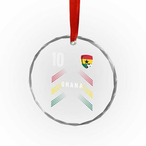 Ghana Soccer Sports Graphic Number 10 Jersey Style Crystal Glass Ornament Proud Ghanaian Football Fans Game Day Pride