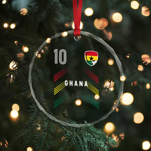 Ghana Soccer Sports Graphic Number 10 Jersey Style Crystal Glass Ornament Proud Ghanaian Football Fans Game Day Pride