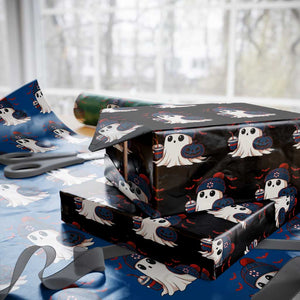 Ghost Halloween Wrapping Paper Roll Retro Patriots Halloween Costume TS10 Black Print Your Wear