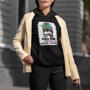 Rare Disease Day Shirts Hoodie Proud Mom Of A Rare Disease Warrior Rare Disease Awareness Zebra Messy Bun TS02 Printyourwear