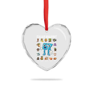 Italian Brainrot 67 Meme Heart Crystal Glass Ornament Funny Six Seven Absurdist Viral Chaoscore Internet Humor Addicts TS02 Print Your Wear