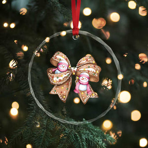 Gingerbread Coquette Bow Xmas Crystal Glass Ornament Cute Snowman Girly Gifts For Her TS10 Print Your Wear
