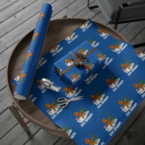 Gingerbread Wrapping Paper Roll Oh Snap Funny Christmas Cookie Baking Squad TS02 Blue Print Your Wear