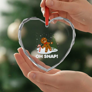 Gingerbread Heart Crystal Glass Ornament Oh Snap Funny Christmas Cookie Baking Squad TS02 Print Your Wear
