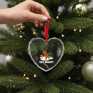 Gingerbread Heart Crystal Glass Ornament Oh Snap Funny Christmas Cookie Baking Squad TS02 Print Your Wear