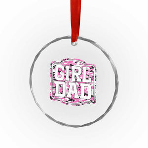 Girl Dad Crystal Glass Ornament Pink Camo Hunting Daddy Father's Day TS11 Print Your Wear