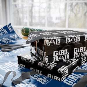 Girl Dad Wrapping Paper Roll Vintage Her First Line Of Defense Gun Lovers Fathers Day
