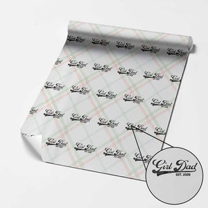 Girl Dad Est 2026 Wrapping Paper Roll Dad Of Girl 2026 Baby Announcement TS11 Christmas Plaid Print Your Wear