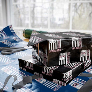 Girl Dad Level Unlocked Wrapping Paper Roll Funny New Dad