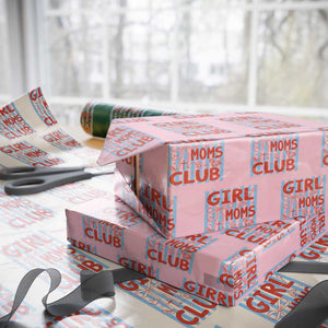 Girl Mom Club Wrapping Paper Roll Pregnancy Announcement First Time Mother's Day TS14 Light Pink Print Your Wear