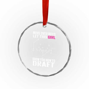 Girls Fantasy Football Crystal Glass Ornament Move Over Boys Draft Party Commish FFL TS10 Print Your Wear