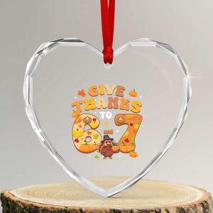 Give Thanks To 67 Heart Crystal Glass Ornament Funny Brainrot Six Seven Meme Thanksgiving Gift TS12 Transparent Glass 3'' Heart Print Your Wear