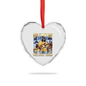 Give Us This Day Our Daily Shred Funny Christian Jesus Rock Heart Crystal Glass Ornament Faith Humor Music Lover Inspired Gift TS02 Print Your Wear