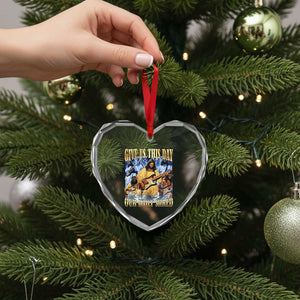 Give Us This Day Our Daily Shred Funny Christian Jesus Rock Heart Crystal Glass Ornament Faith Humor Music Lover Inspired Gift TS02 Print Your Wear