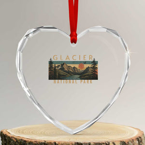 Glacier National Park Heart Crystal Glass Ornament Montana Wildlife Nature Lover