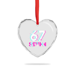 Glitch Optical Illusion Six Seven Meme Heart Crystal Glass Ornament Gen Alpha Slang Gift TS12 Print Your Wear