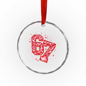 Glitch Swirl Effect Printed Six Seven Meme Crystal Glass Ornament Valentines Day Gift TS12 Print Your Wear