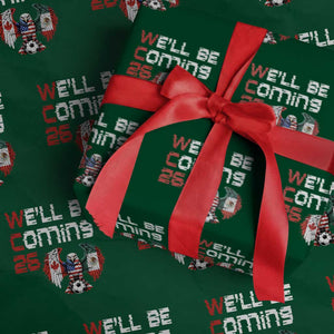 Glitched North America Eagle Soccer Wrapping Paper Roll We Will Be Coming 26 TS12 Green Print Your Wear