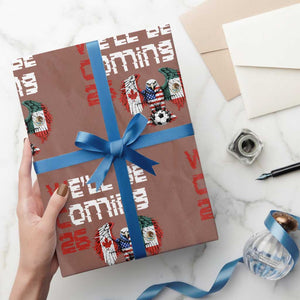 Glitched North America Eagle Soccer Wrapping Paper Roll We Will Be Coming 26 TS12 Mocha Print Your Wear